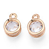 Flat Round Alloy Charms ZIRC-R007-054A-03-2