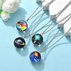 304 Stainless Steel Glass Space Pendant Necklaces NJEW-JN05192-2