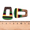 Jamaican Colour Epoxy Resin & Walnut Wood Pendants RESI-N039-122S-3