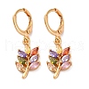 Brass Micro Pave Cubic Zirconia Leverback Earrings EJEW-K300-25G-4