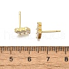 Clear Cubic Zirconia Triple Rectangle Stud Earrings EJEW-L234-083G-4