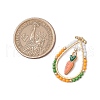 Easter Theme Glass Seed Beaded Teardrop with Carrot Pendants PALLOY-MZ00580-07-2