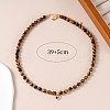 Natural Tiger Eye Round Beaded Necklaces FS-WG0A7DA-01-2