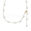 304 Stainless Steel and ABS Imitation Pearl Chain Necklaces NJEW-JN05266-4