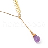 Brass Lariat Necklaces NJEW-JN03001-01-1