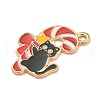 Christmas Kitty Alloy Enamel Pendants ENAM-I060-02E-2