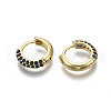 Brass Micro Pave Cubic Zirconia Huggie Hoop Earrings EJEW-R144-004B-NF-3