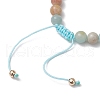 Natural Flower Amazonite Round Beaded Braided Bead Bracelets BJEW-JB10692-03-4