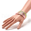 Synthetic Hematite & Polymer Clay Heishi Beads Stretch Bracelets Set BJEW-JB07381-3