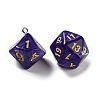 7 Styles Opaque Resin Polyhedral Dice Pendants Set RESI-A029-01H-2