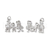 Brass Micro Pave Cubic Zirconia Pendants KK-E068-VB116-1