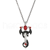 Alloy Siam Rhinestone Dragon Sword Pendant Necklaces NJEW-V005-03AS-1
