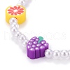 Polymer Clay Fruit Beaded Necklaces NJEW-JN03359-2