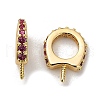 Horse Shoes Rack Plating Brass Micro Pave Cubic Zirconia Pendant Bails KK-S397-07E-1