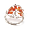 Natural Carnelian Beads with Solid Round Brass Beads and Eco-Friendly Copper Wire Rings RJEW-TA00183-03-4