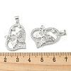 Rack Plating Brass Micro Pave Cubic Zirconia Pendants KK-F869-23P-3