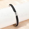 304 Stainless Steel Microfiber Leather Cord Cuff Bangles BJEW-D304-14P-01-4