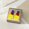 3-Round Alloy Dangle Stud Earrings FS-WG460DD-10-1