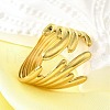 304 Stainless Steel Adjustable Cuff Rings for Women RJEW-B123-01G-04-3