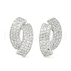 Rack Plating Brass Micro Pave Clear Cubic Zirconia Stud Earrings for Women EJEW-M260-20P-1