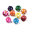 Spray Painted Natural Wood Beads WOOD-N012-003-1