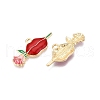Rack Plating Alloy Enamel Pendants ENAM-N056-426B-2