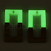 Walnut Wood & Luminous Glow in the Dark Resin Pendants RESI-N039-72-2