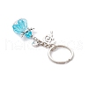 Glass & Tibetan Style Alloy Keychain KEYC-MZ00037-03-4