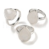 Natural Quartz Crystal Teardrop Adjustable Rings RJEW-K371-08S-17-1