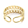 304 Stainless Steel Curb Chains Shape Open Cuff Ring for Women RJEW-C016-02G-3