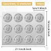 12 Sheets PET Adhesive Wax Seal Stickers DIY-WH0524-003-2