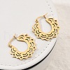 304 Stainless Steel Flower Stud Earrings for Women EJEW-Q009-03B-G-1