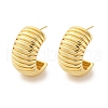 Brass Stripe C-Shaped Stud Earrings EJEW-R025-35G-4