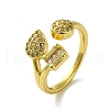 Brass with Cubic Zirconia Rings RJEW-B057-03G-04-1