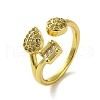 Brass with Cubic Zirconia Rings RJEW-B057-03G-04-1