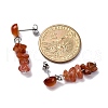 Natural Carnelian Dangle Stud Earrings EJEW-JE06371-04-4