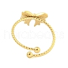 Ion Plating(IP) 304 Stainless Steel Open Cuff Rings for Women RJEW-S409-01G-01-3