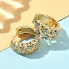 Heart Brass Micro Pave Cubic Zirconia Hoop Earrings EJEW-A132-10G-01-2