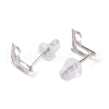 Anti-Tarnish Rhodium Plated 999 Fine Silver Dolphin Stud Earrings for Women EJEW-S215-04P-3