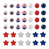 220Pcs Independence Day Theme Spray Painted Natural Wood Beads WOOD-TA0001-73-3