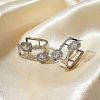 Brass Colorful Clear Cubic Zirconia Hoop Earrings KY6723-1-2