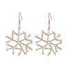 Glass Snowflake Dangle Earrings EJEW-MZ00253-02-1