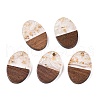 Transparent Resin and Walnut Wood Pendants RESI-T057-04N-1