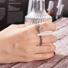 Spritewelry 8Pcs 8 Style Brass Rotating Beaded Cuff Rings RJEW-SW0001-01-5