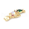 Brass Micro Pave Cubic Zirconia Pendants KK-P233-02G-3