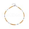 Glass Seed Beaded Necklace for Women NJEW-JN03935-3