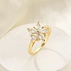 Rack Plating Brass Micro Pave Cubic Zirconia Finger Rings for Women RJEW-M027-01G-02-2