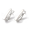 Rectangle Brass Hoop Earrings for Women EJEW-U008-03P-1