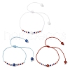 3Pcs 3 Colors Independence Day Glass Seed Beads Braided Bead Bracelets BJEW-MZ00179-3