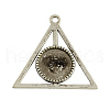 Tibetan Style Alloy Triangle Deathly Hallows Pendant Cabochon Settings X-TIBEP-322-AS-LF-1